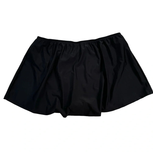 NWT Island Escape Plus Size Solid Swim Skirt Black Thigh Minimizer Size 16W - Picture 6 of 12